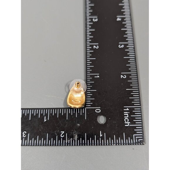 Vintage Napier Blue Enamel Teardrop Drop Earrings Gold Tone Classic - Picture 7 of 7